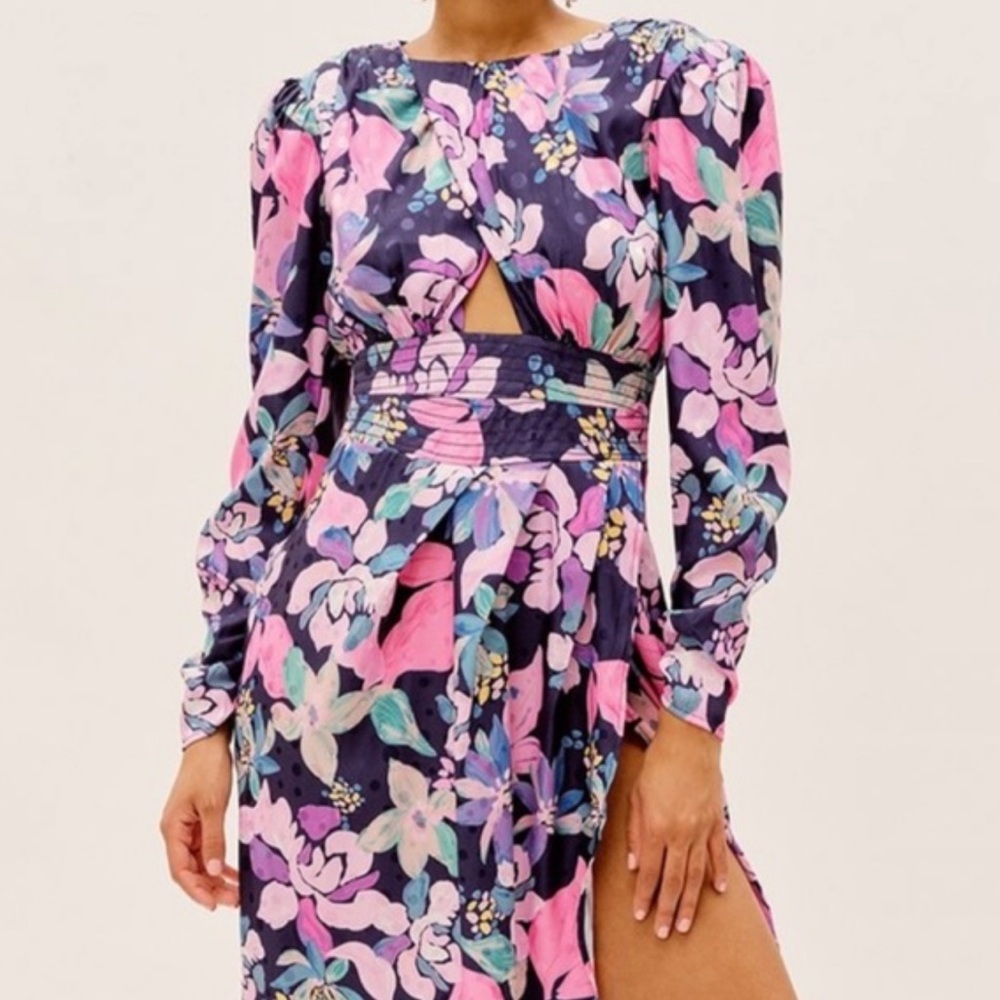 For Love & Lemons Midi Floral Dress